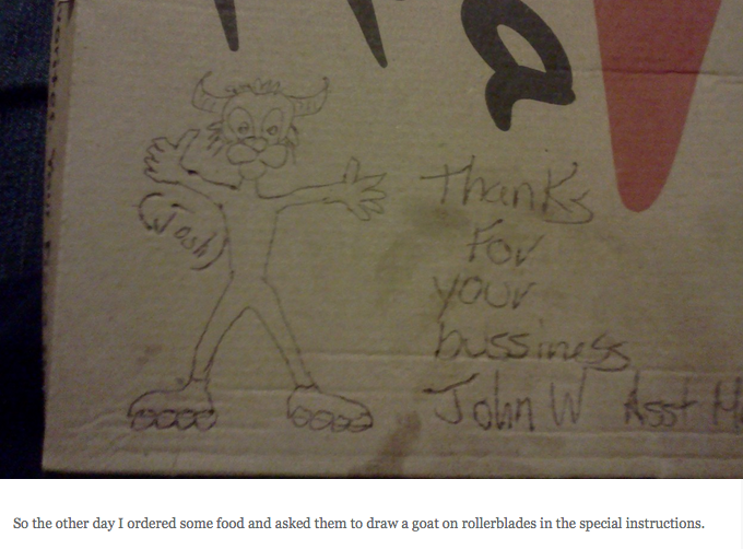 funny delivery requests, funny special instructions pizza